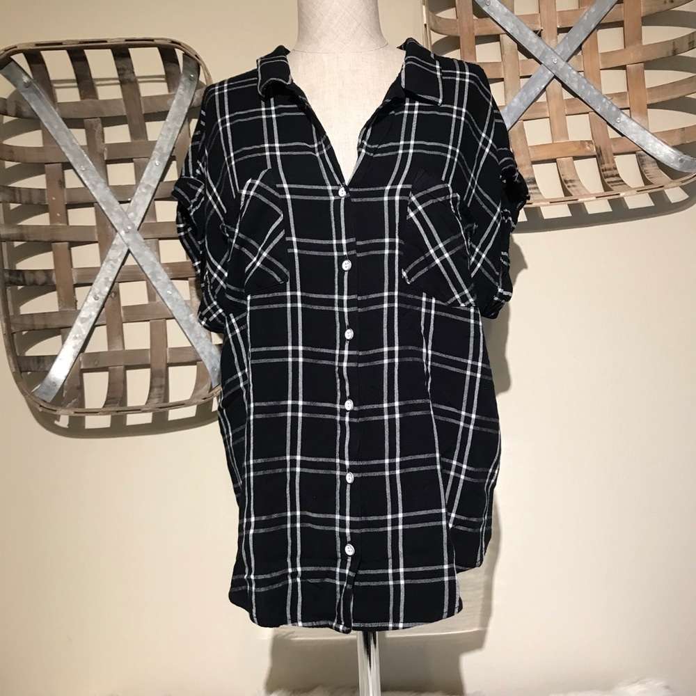 Jachs Girlfriend black/white cap sleeve top